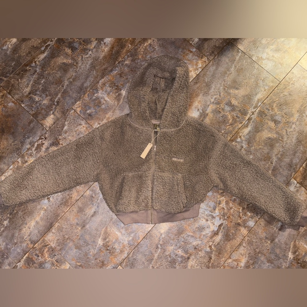 SKIMS teddy fleece zip up